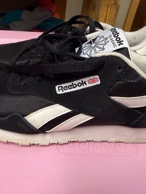 Reebok Black and White Low-Top Sneakers